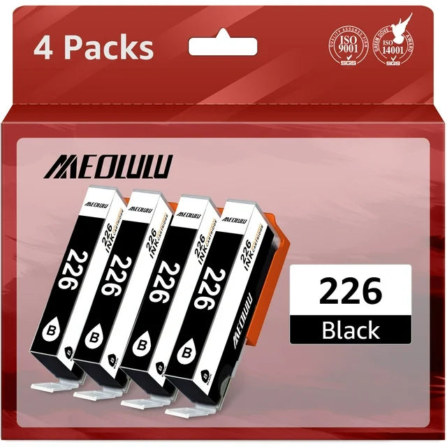 CLI-226 Ink Cartridges Replacement for Canon MG5120 iX6520 MX885 Printer (Black,4 Pack)