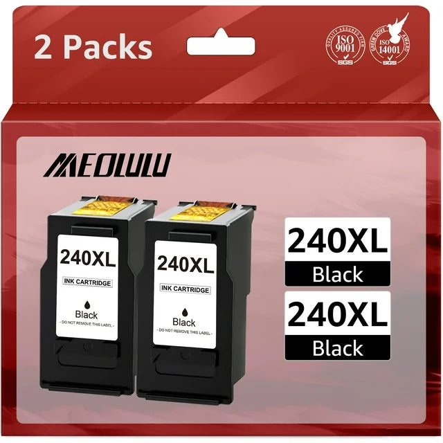 240XL Black Ink Cartridge Replacement for MG3620 MG3600 MG3520 MG3222 TS5120 TS5100 MX472 Printer 240 XL (2 Black)