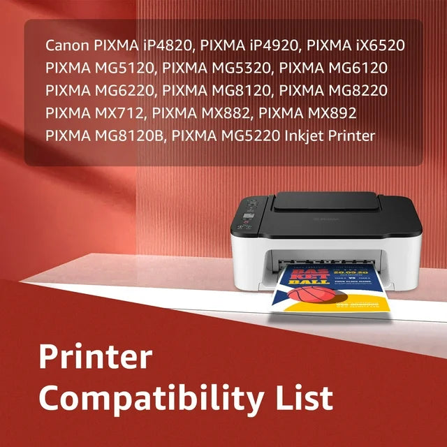 CLI-226 Ink Cartridges Replacement for Canon MG5120 iX6520 MX885 Printer (Black,4 Pack)