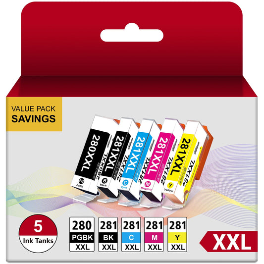 280XXL Ink Cartridge for Canon Ink 280(5 Pack)