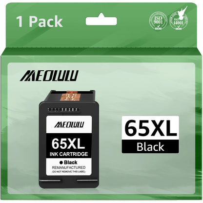 Ink 65XL Replacement for HP 65 Ink Cartridge Black for Envy 5055 DeskJet 3772 3755 3722 3752 3700 2600 Envy 5000 5070 5052 5014 Printer Ink (1 Pack)