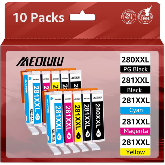 280XXL Ink Cartridge Replacement for Canon PGI-280XXL CLI-281XXL PGI 280 XXL CLI 281 XXL to Compatible with TR8520 TS8322 TS9120 TS6220 TS9520 TS8220 TS9521C TS6120 TS8120 (10-Pack)